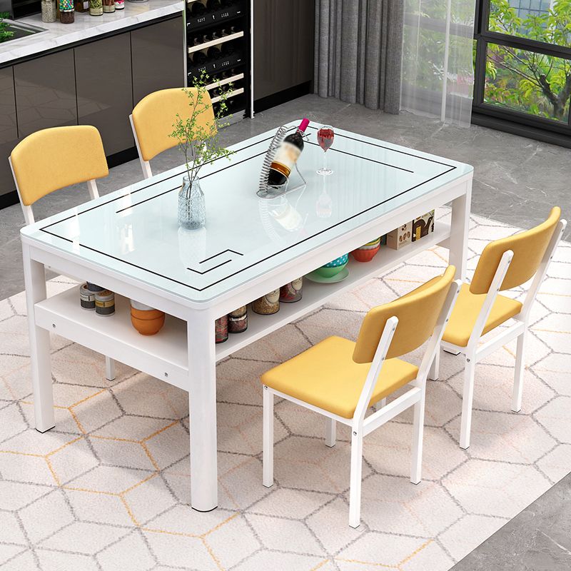 Glass Modern Rectangle Dining Table Glass Top Table for Dining Room and Kitchen Clearhalo ' dining_table' 'Dining Tables & Seating' 'Dining Tables' 'furn' 'furn_dining_table' 'Furniture' 'furniture_dining_table' 'Kitchen & Dining Furniture' 'kitchen&dining_furn' 'kitchen' 'kitchen_dining_table' 1200x1200_fe3968dc-799a-4738-9ed8-598749bc7e8a