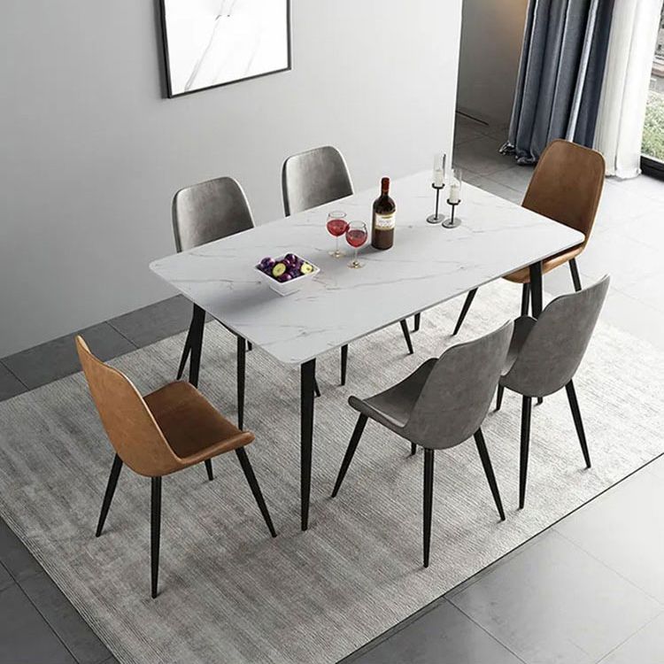 Metal Modern Rectangle Table Sintered Stone Table for Kitchen and Dining Room Clearhalo ' dining_table' 'Dining Tables & Seating' 'Dining Tables' 'furn' 'furn_dining_table' 'Furniture' 'furniture_dining_table' 'Kitchen & Dining Furniture' 'kitchen&dining_furn' 'kitchen' 'kitchen_dining_table' 1200x1200_fe39e595-5688-4201-bb60-0523a8eaa0e8