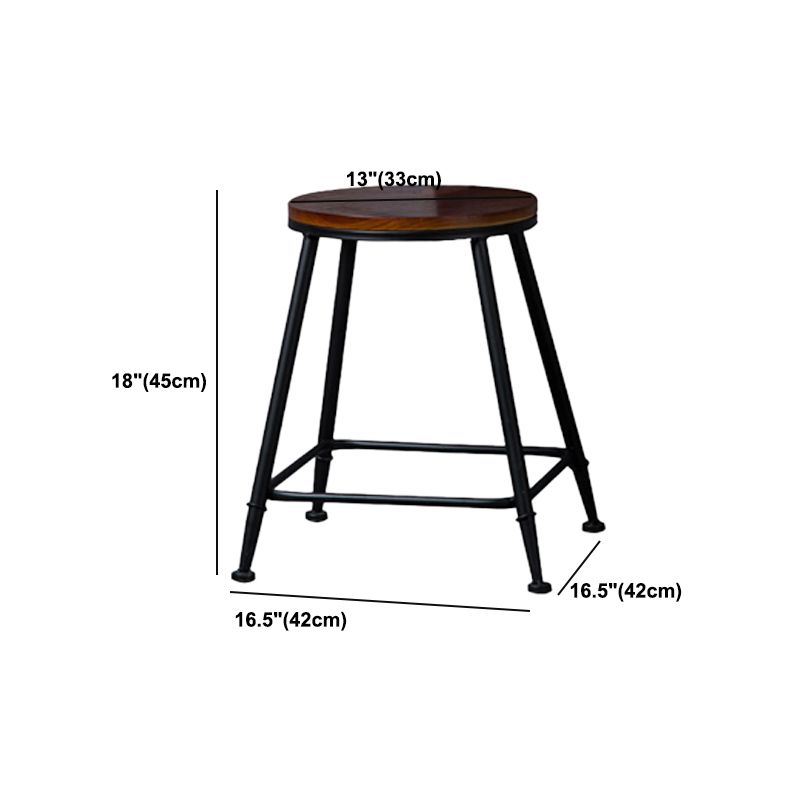 Indoor Industrial Style Wood Top Barstool Metal 4 Legs Bar Stool with Pedal Clearhalo 'Bar Furniture' 'Bar Stools' 'bar_stools' 'furn' 'furn_bar_stools' 'Furniture' 'Kitchen & Dining Furniture' 1200x1200_fe3a4c6e-6440-4c46-96e1-51bd9c4cf0a9
