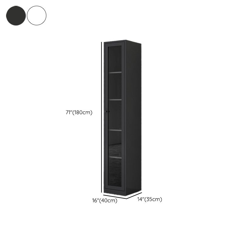 Scandinavian Standard Bookshelf Metal Closed Back Bookcase with Doors Clearhalo 'Bookcases' 'furn' 'furn_bookcases' 'Furniture' 'Office Furniture' 1200x1200_fe3ac81a-4095-4068-96ba-1fc71f842894