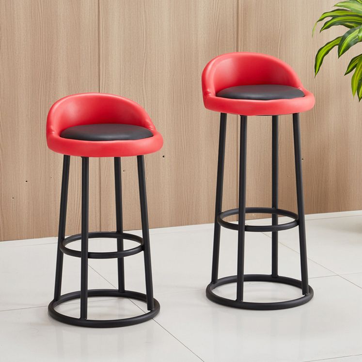 Modern Armless Counter Stool Steel Milk Tea Shop Bar Stool with Leather Cushion and Pedal Clearhalo 'Bar Furniture' 'Bar Stools' 'bar_stools' 'furn' 'furn_bar_stools' 'furniture_bar_stools' 'Kitchen & Dining Furniture' 'kitchen&dining_furn' 'kitchen' 'kitchen_furn' Furniture' 1200x1200_fe3af037-8d7c-4dc7-8b9b-15d5e47249be