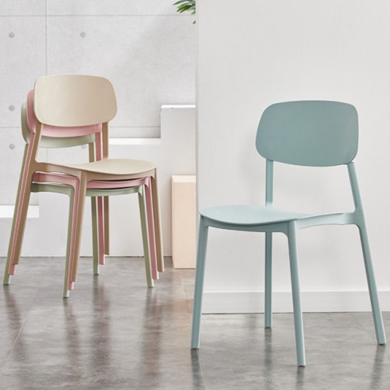 Scandinavian Plastic Kitchen Dining Chair Armless Open Back Chair Clearhalo 'Dining Chairs' 'Dining Tables & Seating' 'dining_chair' 'Furniture' 'furniture_dining_chair' 'Kitchen & Dining Furniture' 1200x1200_fe3b9a5d-dd72-4e4f-91af-ff7bc301d8b2