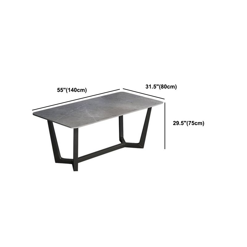 Grey Designer 1/2/5/6/7 Pieces Dining Table Set Rectangle Stone Dinette Set Clearhalo 'Dining Room Sets' 'Dining Tables & Seating' 'dining_room_set' 'furn' 'furn_dining_room_set' 'Furniture' 'Kitchen & Dining Furniture' 1200x1200_fe3bbbbd-49e5-4f12-ad05-9a3588b94f21