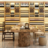 ワイナリー用の豪華なアイアンワインボトルホルダーLEDストリップフロアボトルラック