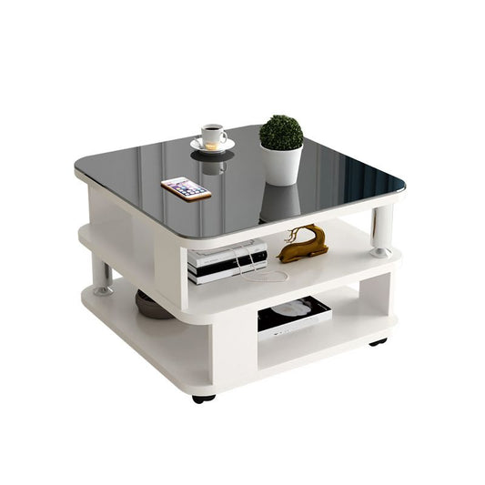 Tavolino in vetro nordico tavolino da tavolino quadrato con caster