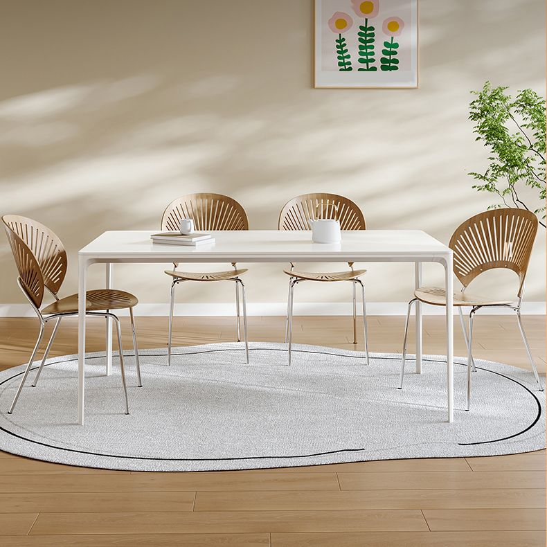 スカンジナビアのダイニングテーブルセットメタルベースのキッチン家具セット付き1/4/5ピース