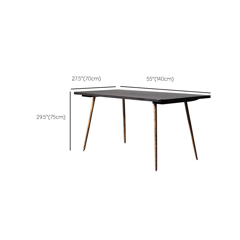 Rectangle Home Kitchen Table Tripod Base Solid Wood Top Dining Table