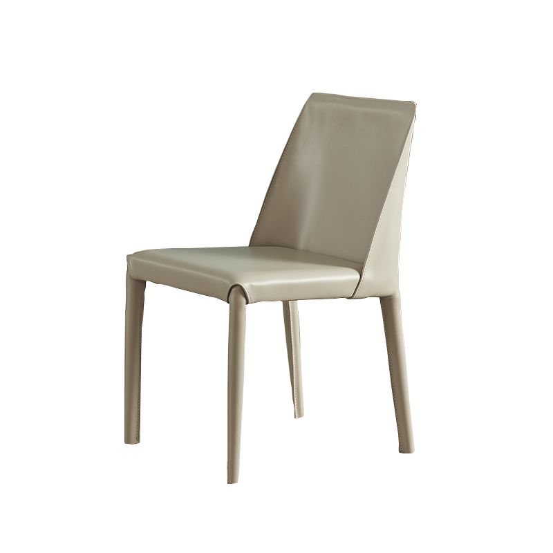 Contemporary Metal Dining Armless Chair Leather Dining Side Chair for Restaurant Use Clearhalo ' kitchen&dining_furn' 'Dining Chairs' 'Dining Tables & Seating' 'dining_chair' 'furn' 'furn_dining_chair' 'Furniture' 'furniture_dining_chair' 'Kitchen & Dining Furniture' 'kitchen' 1200x1200_fe440eb7-12c6-4f6c-8dcc-fd9db09a6ddd