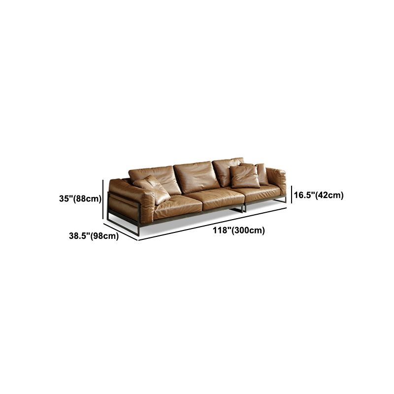 Square Arm Sofa Modern Sofa 38.58" D x 34.64" H Sofa with Pillow Clearhalo 'furn' 'furn_sofas' 'Furniture' 'Living Room Furniture' 'Sofa' 'sofas' 1200x1200_fe446f2e-7e1e-457a-adbc-ecd78da69994