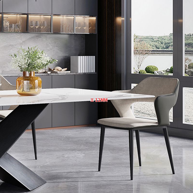 Modern Rectangle Sintered Stone Table Set 1/4/5 Pieces Dining Set Clearhalo 'Dining Room Sets' 'Dining Tables & Seating' 'dining_room_set' 'furn' 'furn_dining_room_set' 'Furniture' 'Kitchen & Dining Furniture' 1200x1200_fe449634-b81c-42c4-bf98-7b4b5622018b