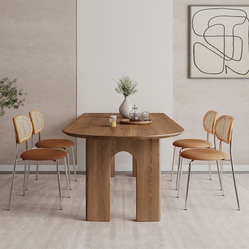 Table à manger de style moderne Table de dîner à 4 pieds en bois massif pour salle à manger