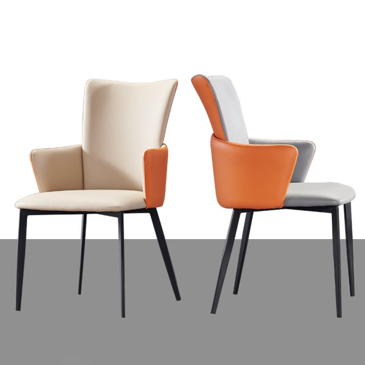 Hôtel contemporain Solid Back Arm Brand en cuir Matte finale de salle à manger