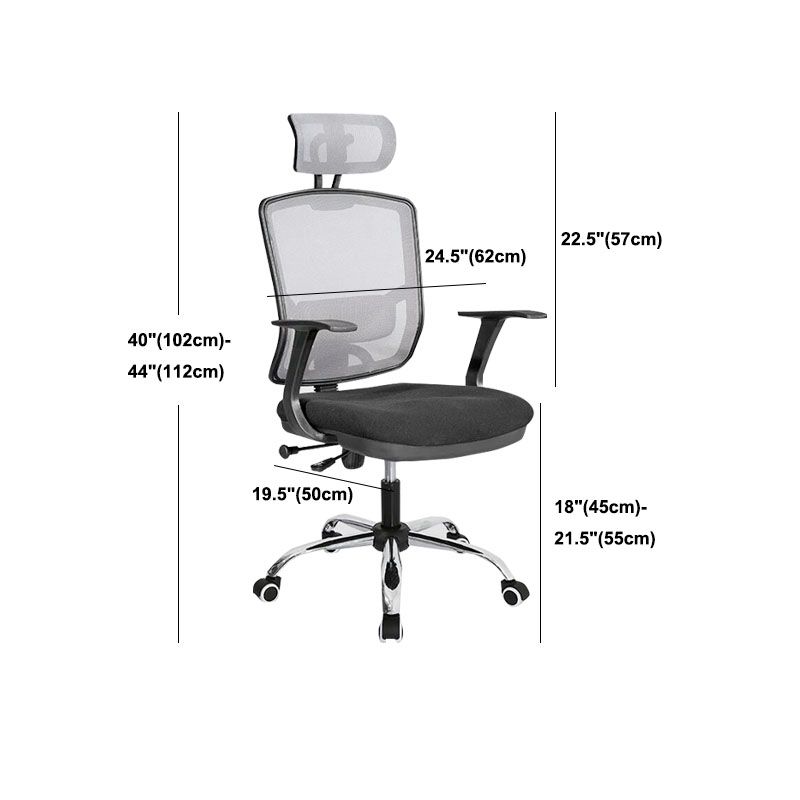 Contemporary Mesh Computer Chair Mid-Back Desk Chair with Wheels in Gray Clearhalo 'furn' 'furn_office_chair' 'Furniture' 'Office Chairs' 'Office Furniture' 'office_chair' 1200x1200_fe475ad4-f3c8-4c60-b2bb-fac7fcdd18ab