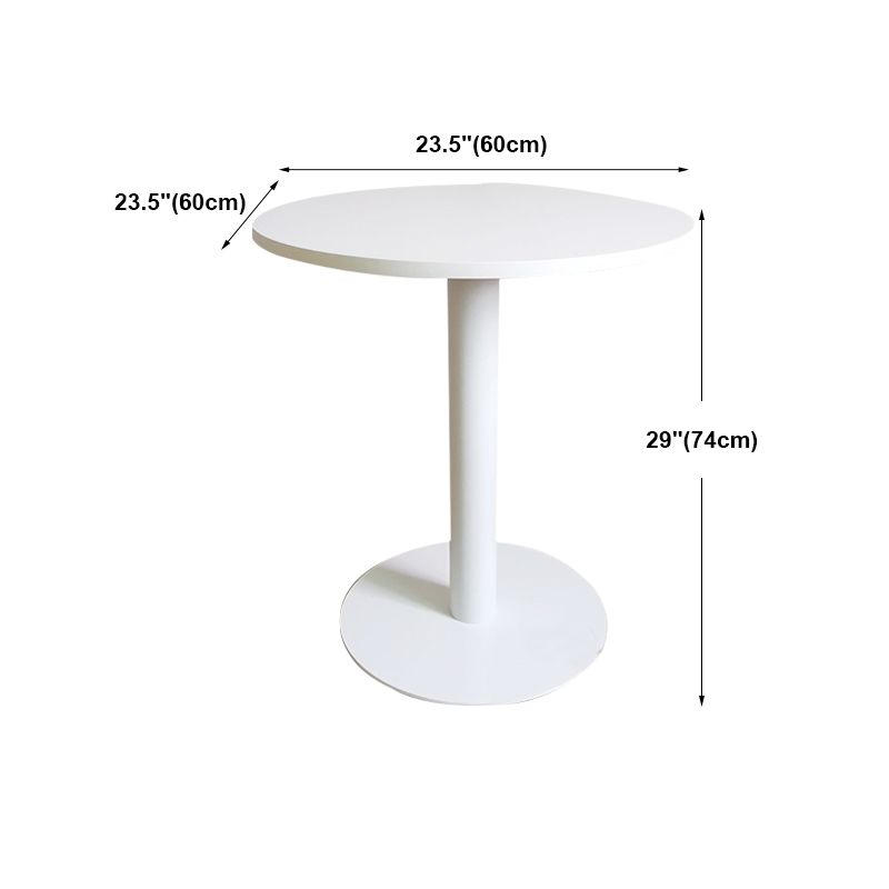 White Modern Style Round Table in Metal Milk Tea Shop Bar Table Clearhalo 'Bar Furniture' 'Bar Tables' 'bar_tables' 'furn' 'furn_bar_tables' 'Furniture' 'furniture_bar_tables' 'Kitchen & Dining Furniture' 1200x1200_fe4919bf-9a98-474f-996d-59ea80aec7ef
