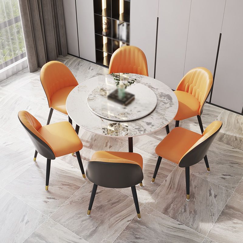 1/4/7 Pcs Metal Modern Dining Room Set with Round Table and Metal Legs Dining Set Clearhalo 'Dining Room Sets' 'Dining Tables & Seating' 'dining_room_set' 'furn' 'furn_dining_room_set' 'Furniture' 'furniture_dining_room_set' 'Kitchen & Dining Furniture' 'kitchen&dining_furn' 'kitchen' 1200x1200_fe49674c-1b2f-4583-8f08-2e6997d6b791