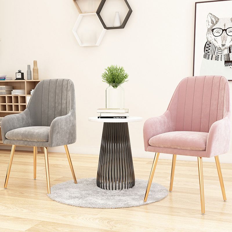 Scandinavian Upholstered Arm Dining Chair Solid Back Dining Single Chair for Home Clearhalo ' kitchen&dining_furn' 'Dining Chairs' 'Dining Tables & Seating' 'dining_chair' 'furn' 'furn_dining_chair' 'Furniture' 'furniture_dining_chair' 'Kitchen & Dining Furniture' 'kitchen' 1200x1200_fe4a01ec-f8ec-4612-9c05-d9335679fcc6