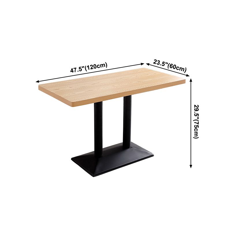 Metal Contemporary Dining Table Wood Top Table for Dining Room Clearhalo ' dining_table' 'Dining Tables & Seating' 'Dining Tables' 'furn' 'furn_dining_table' 'Furniture' 'furniture_dining_table' 'Kitchen & Dining Furniture' 'kitchen&dining_furn' 'kitchen' 'kitchen_dining_table' 1200x1200_fe4b02f5-b4df-4d49-a580-361f102a3b0a