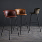 Modern Indoor Backrest Bar Stool Faux Leather Upholstered Bar Stool