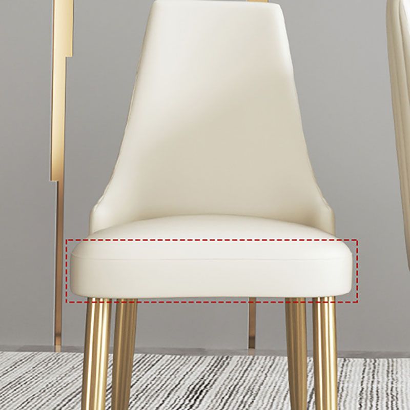 Chaise scandinave à dossier solide sans accoudoirs, pour la maison, chaise d'appoint en cuir pour salle à manger