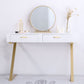 Glam Dresser with 2 Storage Drawers White Vanity Table for Bedroom Clearhalo 'Bedroom Furniture' 'furn' 'furn_makeup_vanities' 'Furniture' 'Makeup Vanities' 'makeup_vanities' 1200x1200_fe4dfc20-a354-4a04-8e91-1143cfc94315