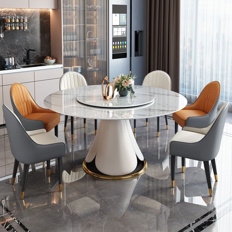 Traditional Luxury Round Dining Table Pedestal Dining Room Collection with Turntable Clearhalo ' dining_table' 'Dining Tables & Seating' 'Dining Tables' 'furn' 'furn_dining_table' 'Furniture' 'furniture_dining_table' 'Kitchen & Dining Furniture' 'kitchen&dining_furn' 'kitchen' 'kitchen_dining_table' 1200x1200_fe4e54d2-ff8c-4a81-8e81-8e327ed00dd0