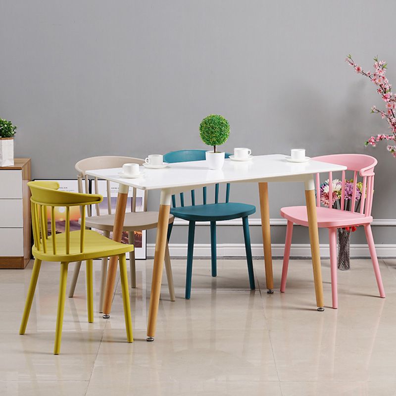 Modern Style Windsor Back Chair Dining Arm Chairs with Plastic Legs for Kitchen Clearhalo ' kitchen&dining_furn' 'Dining Chairs' 'Dining Tables & Seating' 'dining_chair' 'furn' 'furn_dining_chair' 'Furniture' 'furniture_dining_chair' 'Kitchen & Dining Furniture' 'kitchen' 1200x1200_fe4e9844-38ec-4189-977c-5811b24f057e