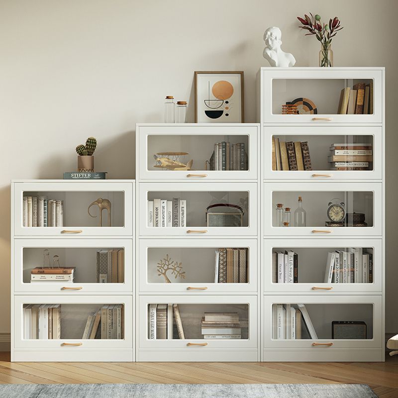 Bibliothèque en bois d'ingénierie moderne standard étagère blanche avec armoires
