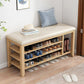 11.81 Inch Wide Seating Bench Rubberwood Bench with Shoes Storage