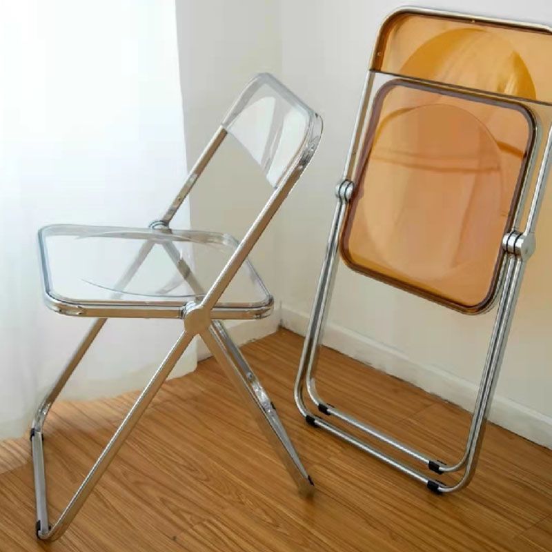 Industrial Design Plastic Dining Armless Chair Open Back Folding Side Chair Clearhalo ' kitchen&dining_furn' 'Dining Chairs' 'Dining Tables & Seating' 'dining_chair' 'furn' 'furn_dining_chair' 'Furniture' 'furniture_dining_chair' 'Kitchen & Dining Furniture' 'kitchen' 1200x1200_fe51bb9d-0f19-4031-80b9-2de1c04b17c5