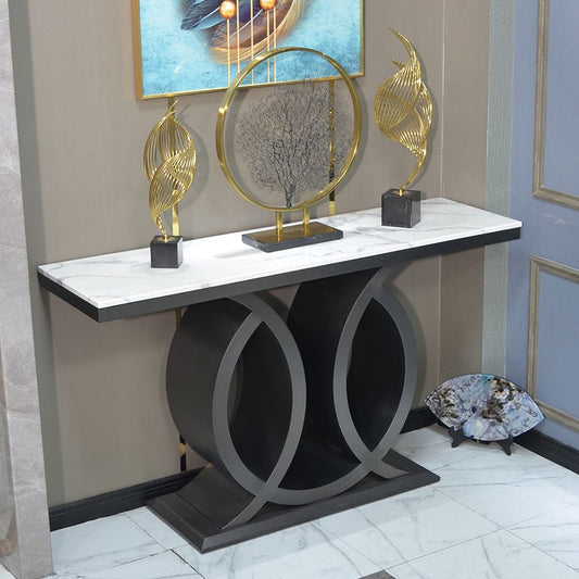Glam Rectangle Console Accent Table Metal Sofa Console Table for Hall