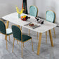 Rectangle Golden Base Dining Table Glam Faux Marble Table for Kitchen Clearhalo 'Dining Tables & Seating' 'Dining Tables' 'dining_table' 'furn' 'furn_dining_table' 'Furniture' 'Kitchen & Dining Furniture' 1200x1200_fe55f26e-a9ca-4157-9de4-b7035468ced0