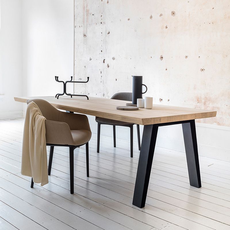 Escritorio de escritura de oficina en casa rectangular escritorio de oficina de madera maciza industrial con patas de metal