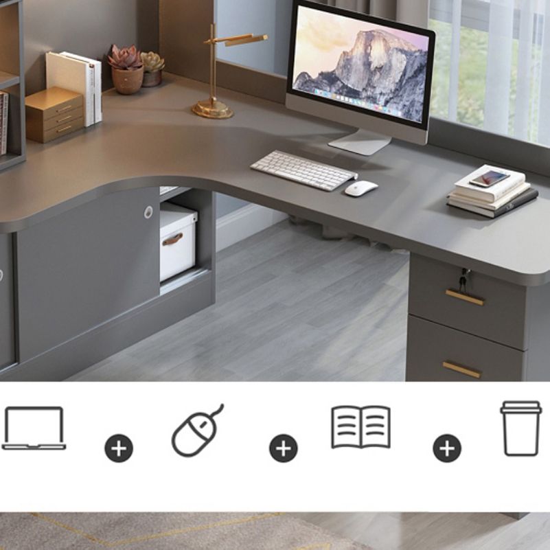 Escritorio de cajón de cajón de estilo moderno escritorio de oficina con almacenamiento y cajones