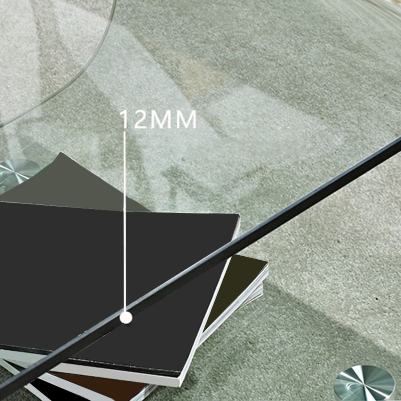 Modern Rectangle Glass Coffee Table Abstract Cocktail Table with Storage