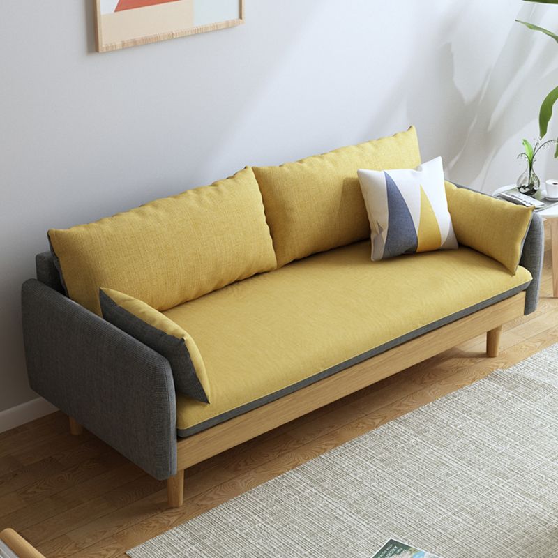 Contemporain 29.9 "H Coton Blend Square ARM SOFA pour l'appartement