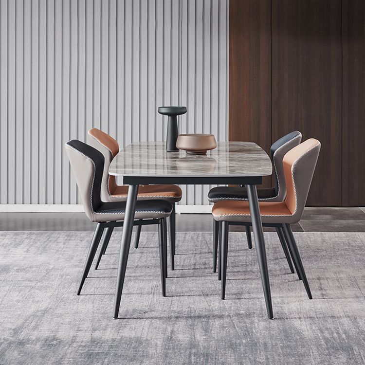 Contemporary 1/4/5/7 Pieces Dining Set Gray Sintered Stone Dining Table Clearhalo 'Dining Room Sets' 'Dining Tables & Seating' 'dining_room_set' 'furn' 'furn_dining_room_set' 'Furniture' 'furniture_dining_room_set' 'Kitchen & Dining Furniture' 'kitchen&dining_furn' 'kitchen' 1200x1200_fe5c23a2-4fbd-46fa-ad32-71a8527a6bfa