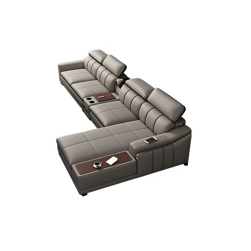 Scandinavian Light-grey High Back Sloped Arm Sectional with Wear-resisting Clearhalo 'furn' 'furn_sectionals' 'Furniture' 'Living Room Furniture' 'Sectionals' 1200x1200_fe5cf8c7-ea18-4f72-95f2-bd83a00f62cc