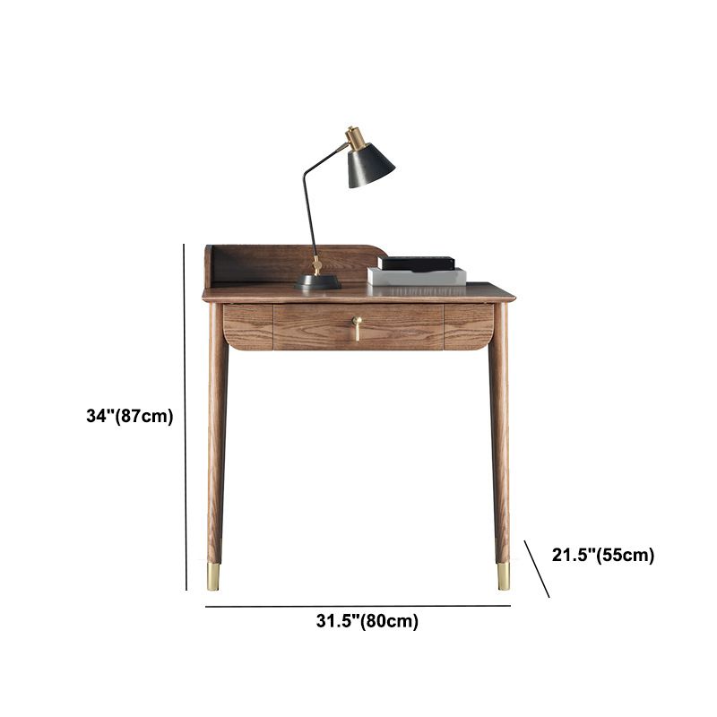 Glam Office Desk Rectangular Brown Solid Wood Writing Desk for Home Clearhalo 'furn' 'furn_office_desk' 'Furniture' 'Office Desks' 'Office Furniture' 'office_desk' 1200x1200_fe5db829-d515-48f9-9724-42d1931ac416