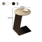 Modern Metal Abstract End Table Round Slate Top Side End Table