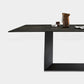 Sintered Stone Top Dining Table Industrial Kitchen Table with Black Metal Pedestal Clearhalo ' dining_table' 'Dining Tables & Seating' 'Dining Tables' 'furn' 'furn_dining_table' 'Furniture' 'furniture_dining_table' 'Kitchen & Dining Furniture' 'kitchen&dining_furn' 'kitchen' 'kitchen_dining_table' 1200x1200_fe5ee211-7f35-4939-85ea-53647cbdf627