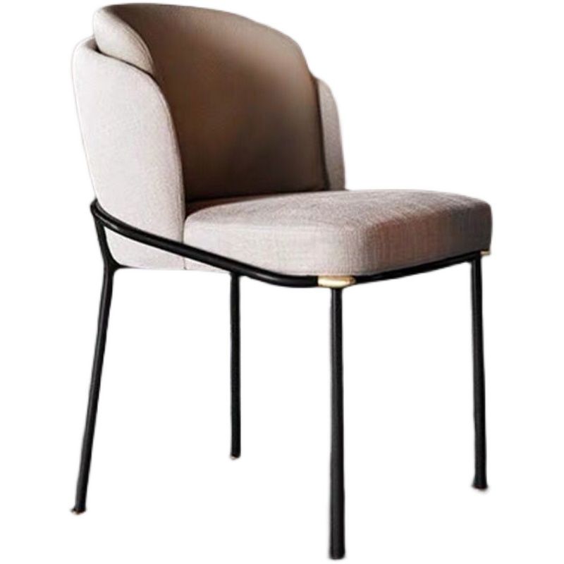 Industrial Style Linen Side Chair Dining Room Dining Chairs With Metal Legs Clearhalo ' kitchen&dining_furn' 'Dining Chairs' 'Dining Tables & Seating' 'dining_chair' 'furn' 'furn_dining_chair' 'Furniture' 'furniture_dining_chair' 'Kitchen & Dining Furniture' 'kitchen' 1200x1200_fe5ef186-7b9f-490e-825f-ff90aca45ca7