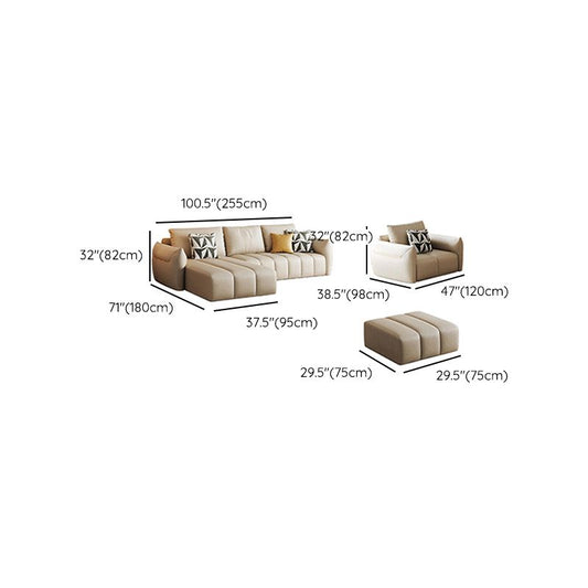 Tropischer Stoff weiße Sitzgelegenheiten 32,2 "H Standard -Sofa für Wohnzimmer