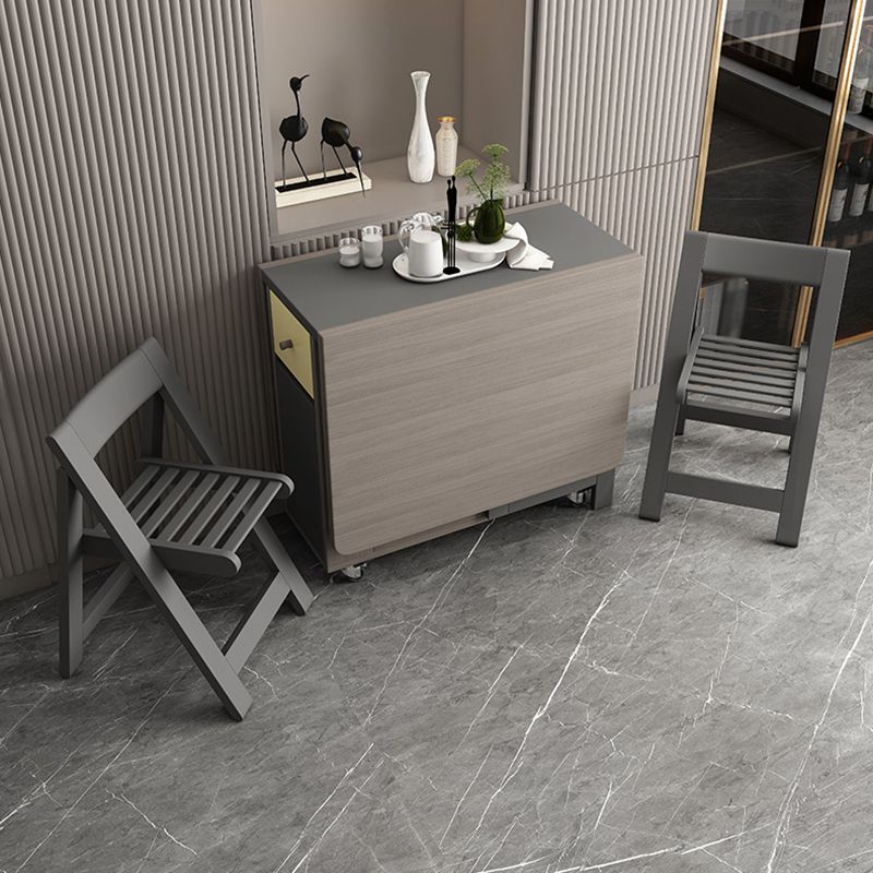 Mid-Century Brown Dining Table Rectangle Wooden Drop Leaf Dining Table for Home Clearhalo ' dining_table' 'Dining Tables & Seating' 'Dining Tables' 'furn' 'furn_dining_table' 'Furniture' 'furniture_dining_table' 'Kitchen & Dining Furniture' 'kitchen&dining_furn' 'kitchen' 'kitchen_dining_table' 1200x1200_fe601de7-2b33-4f03-8ed2-cbc8531ef9a9