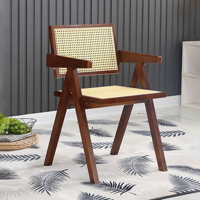 Modern Kitchen Opening Back Dining Arm Chair Solid Wood Dining Arm Chair Clearhalo ' kitchen&dining_furn' 'Dining Chairs' 'Dining Tables & Seating' 'dining_chair' 'furn' 'furn_dining_chair' 'Furniture' 'furniture_dining_chair' 'Kitchen & Dining Furniture' 'kitchen' 1200x1200_fe61c2af-55b7-46dd-8260-b4c674a586fc