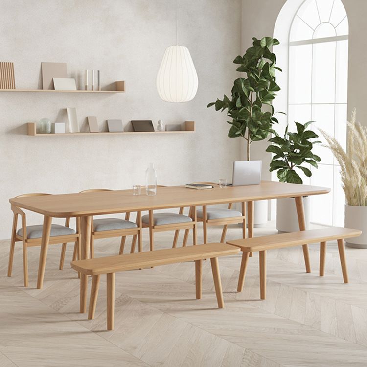 Contemporary Solid Wood Executive Desk Curved Natural Office Desk Clearhalo 'furn' 'furn_office_desk' 'Furniture' 'Office Desks' 'Office Furniture' 'office_desk' 1200x1200_fe6281c7-cad1-4616-b7b2-5cf3a8bae2bb