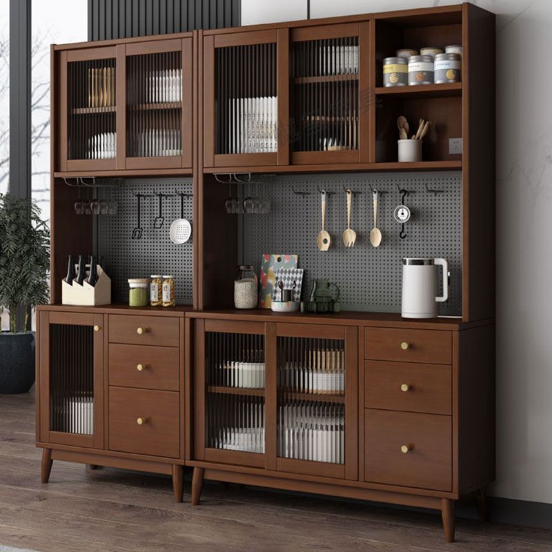 Modern Wood Sideboard Table Open Storage Cabinets Included for Living Room Clearhalo 'buffet_sideboard' 'Buffets & Sideboards' 'furn' 'furn_buffet_sideboard' 'Furniture' 'Kitchen & Dining Furniture' 1200x1200_fe628591-a8b9-4c64-91bd-e16fe76f8261