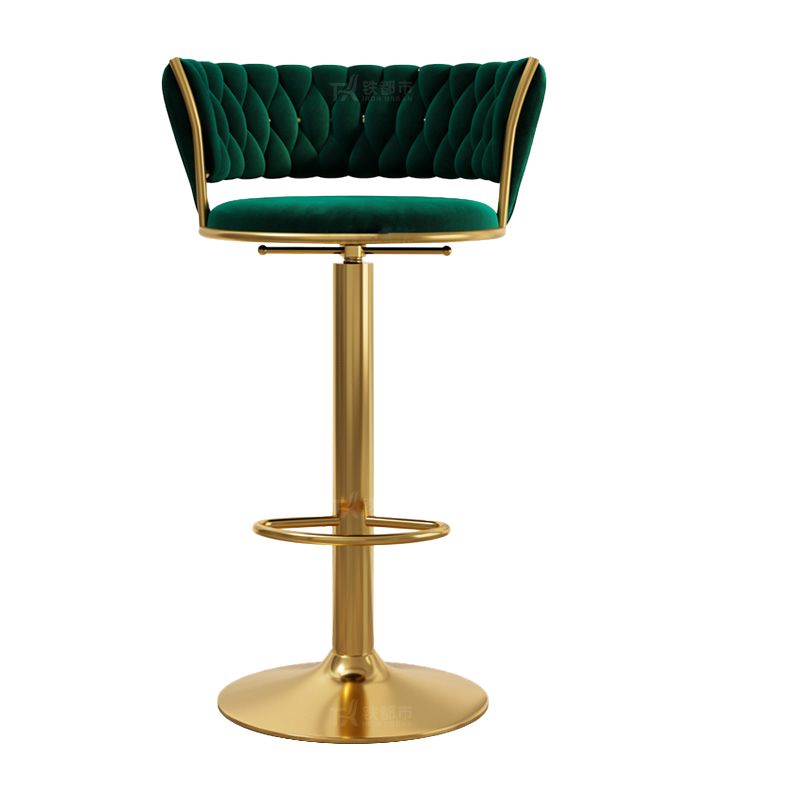Modern Style Adjustable Backrest Counter Stool with Gold Base and Leather Cushion Clearhalo 'Bar Furniture' 'Bar Stools' 'bar_stools' 'furn' 'furn_bar_stools' 'Furniture' 'Kitchen & Dining Furniture' 1200x1200_fe634fce-f048-4285-82dd-c73d9330b09e