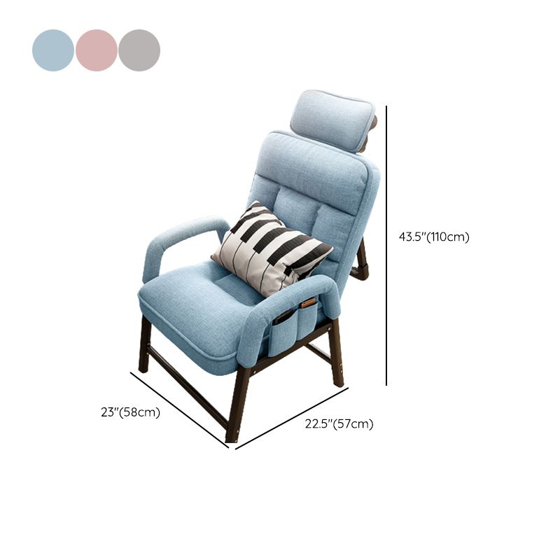 Metal Single Ergonimic Recliner with Pillow Adjustable Solid Color Clearhalo 'Chairs & Seating' 'furn' 'furn_recliners' 'Furniture' 'Living Room Furniture' 'Recliners' 1200x1200_fe638a06-7394-4520-bc86-ad9c900fa6cc