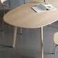 Oval Solid Wood Dining Table Modern Furniture with 4 Legs for Apartment