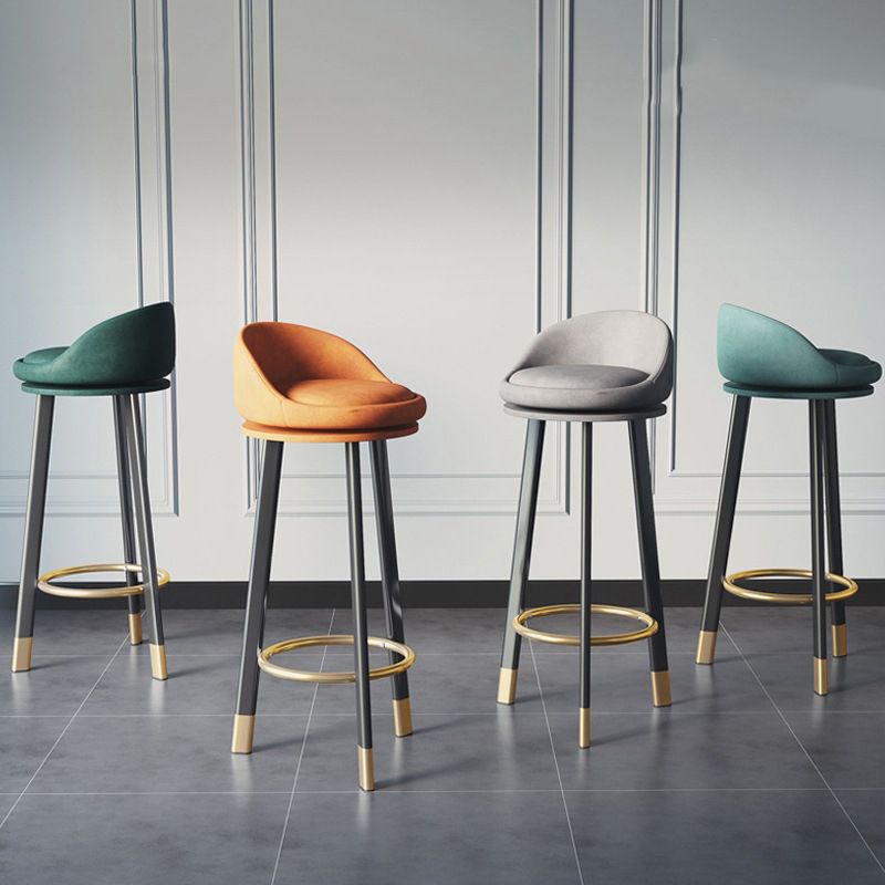 Glam Metal Barstool Fabric Counter Stool in Matte Finish for Home Clearhalo 'Bar Furniture' 'Bar Stools' 'bar_stools' 'furn' 'furn_bar_stools' 'Furniture' 'Kitchen & Dining Furniture' 1200x1200_fe663c24-de0d-4a2b-ab7b-b5945e6aa1aa
